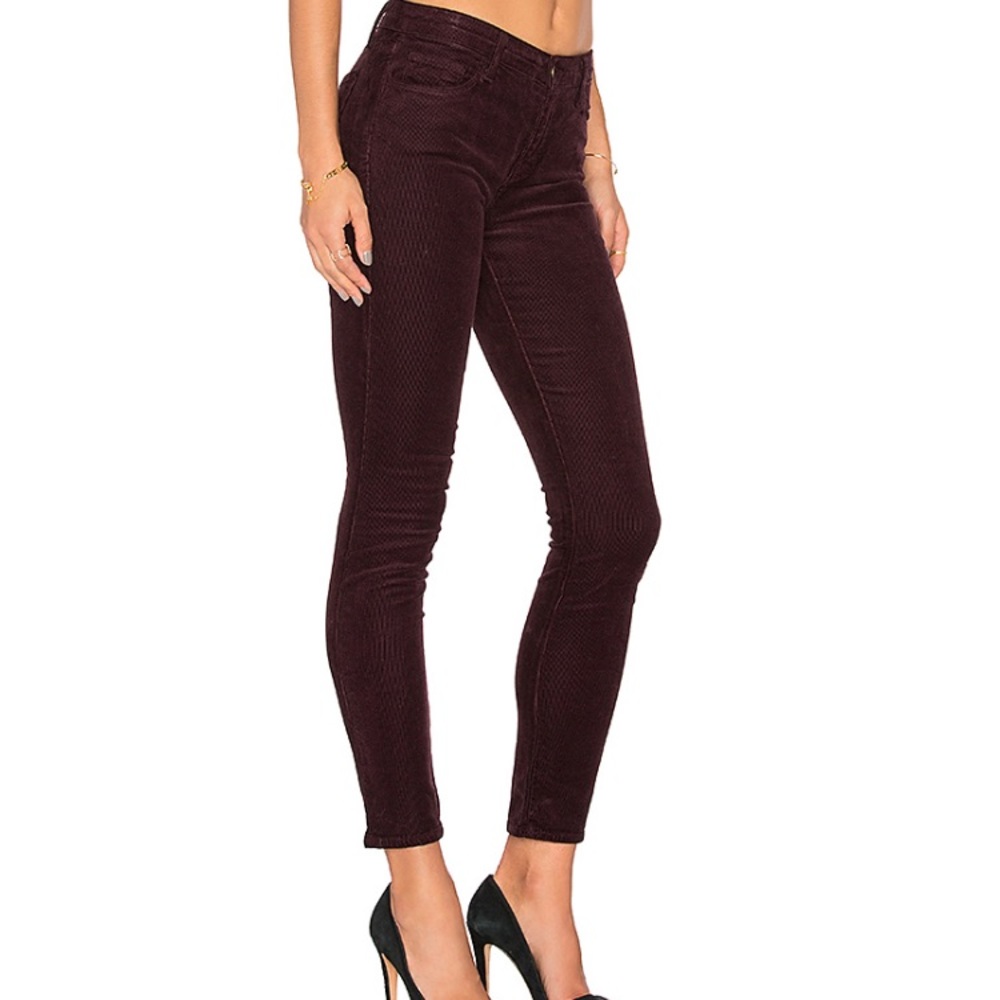 JBrand wine cropped corduroy pant